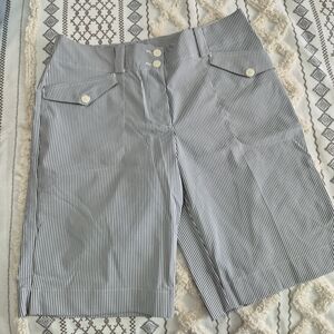 Nike Women's Blue Striped Bermudas